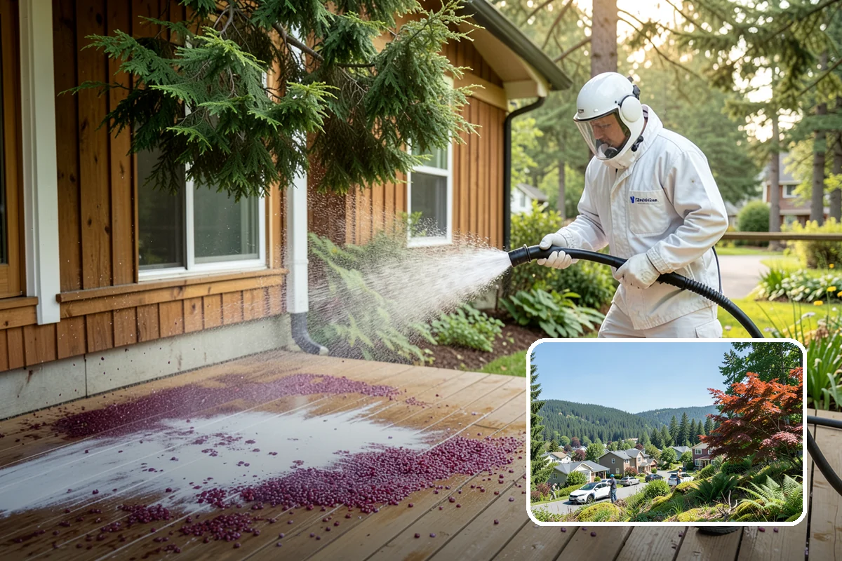 Concrete Driveway Cleaning in Index, Snohomish County, WA - Draws ingrained dirt out of porous concrete pores
