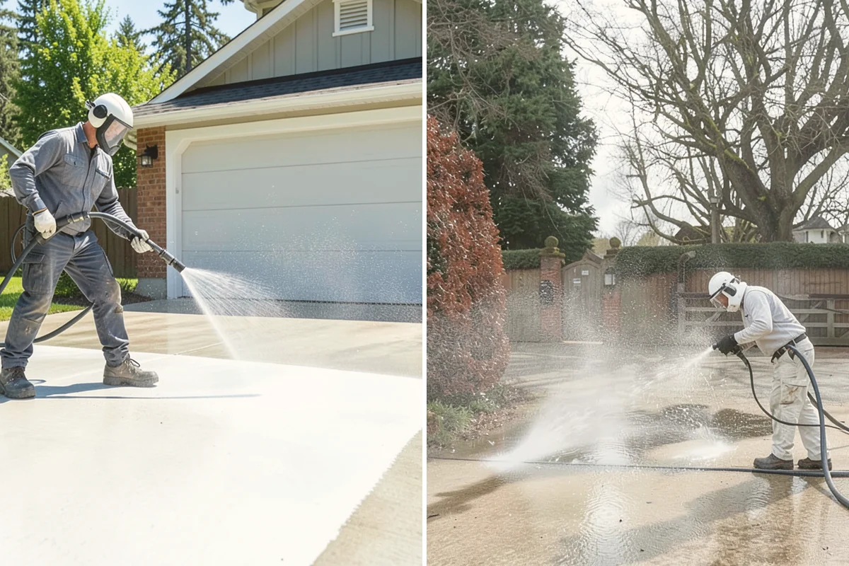 Concrete Driveway Cleaning in Index, Snohomish County, WA - Clear the surface and spot-treat stains and growth