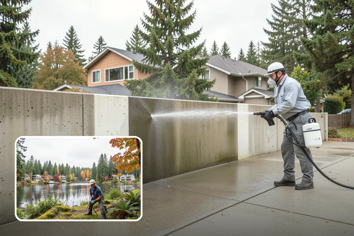 Concrete Driveway Cleaning in La Conner, Skagit County, WA - Draws ingrained dirt out of porous concrete pores