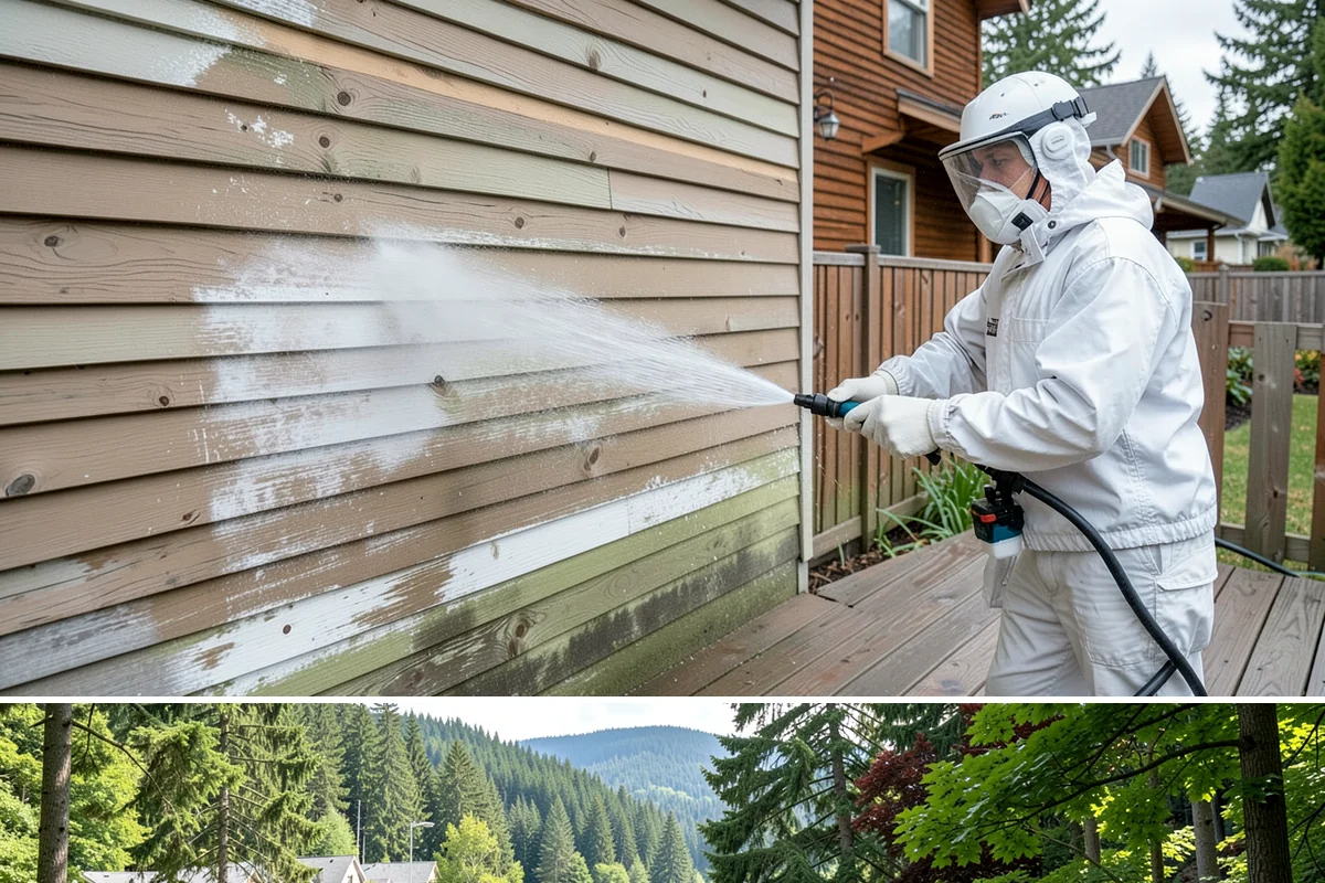 Concrete Driveway Cleaning in Lake Forest Park, King County, WA - Clean concrete driveways in dry weather so the surface can dry evenly before sealing or reuse.