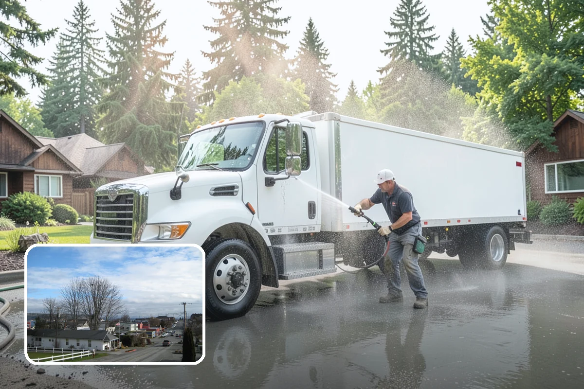 Concrete Driveway Cleaning in Langley, Island County, WA - Draws ingrained dirt out of porous concrete pores
