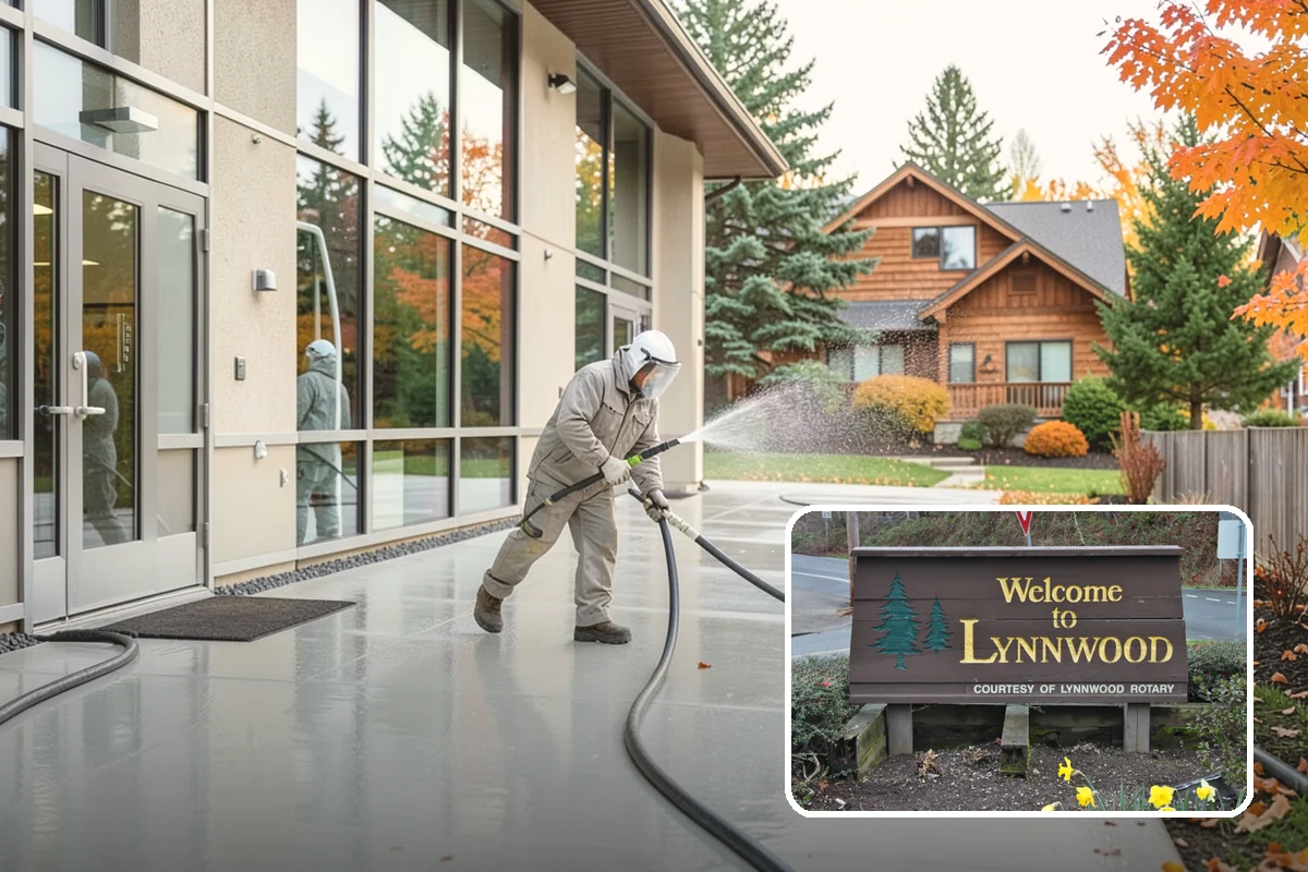 Concrete Driveway Cleaning in Lynnwood, Snohomish County, WA - Draws ingrained dirt out of porous concrete pores