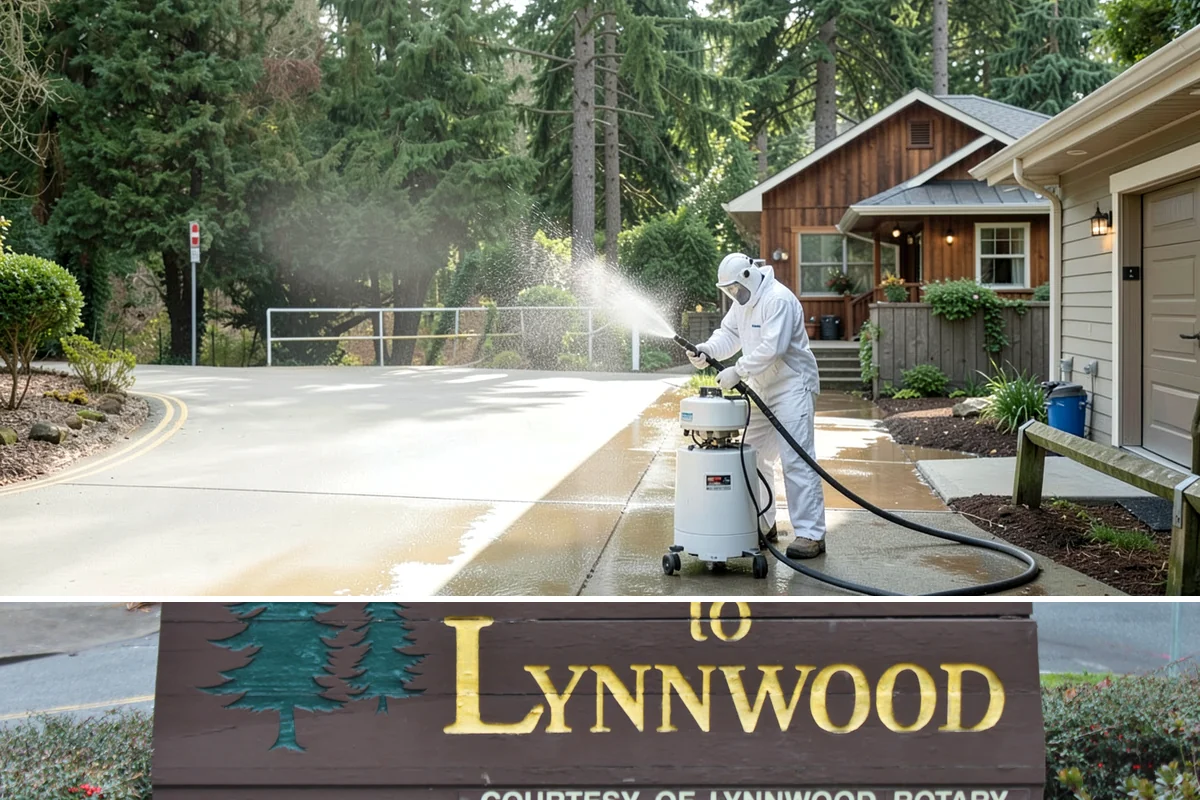 Concrete Driveway Cleaning in Lynnwood, Snohomish County, WA - Clean concrete driveways in dry weather so the surface can dry evenly before sealing or reuse.