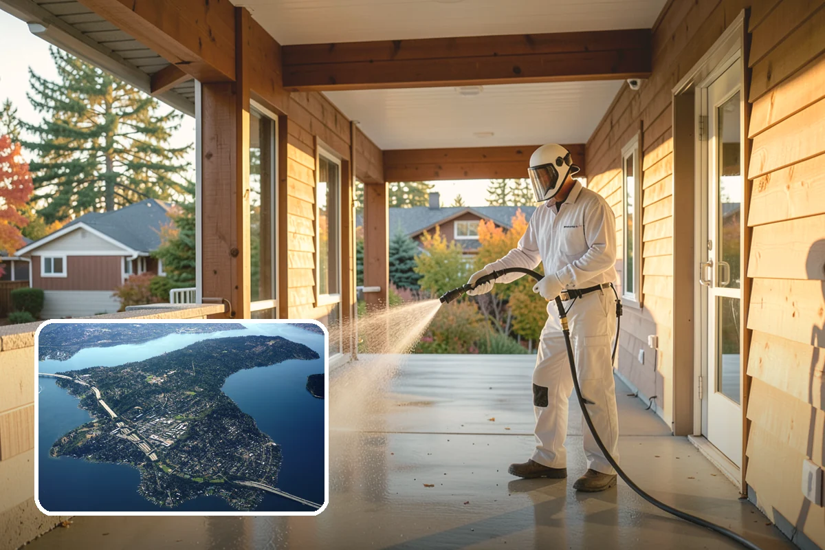 Concrete Driveway Cleaning in Mercer Island, King County, WA - Draws ingrained dirt out of porous concrete pores