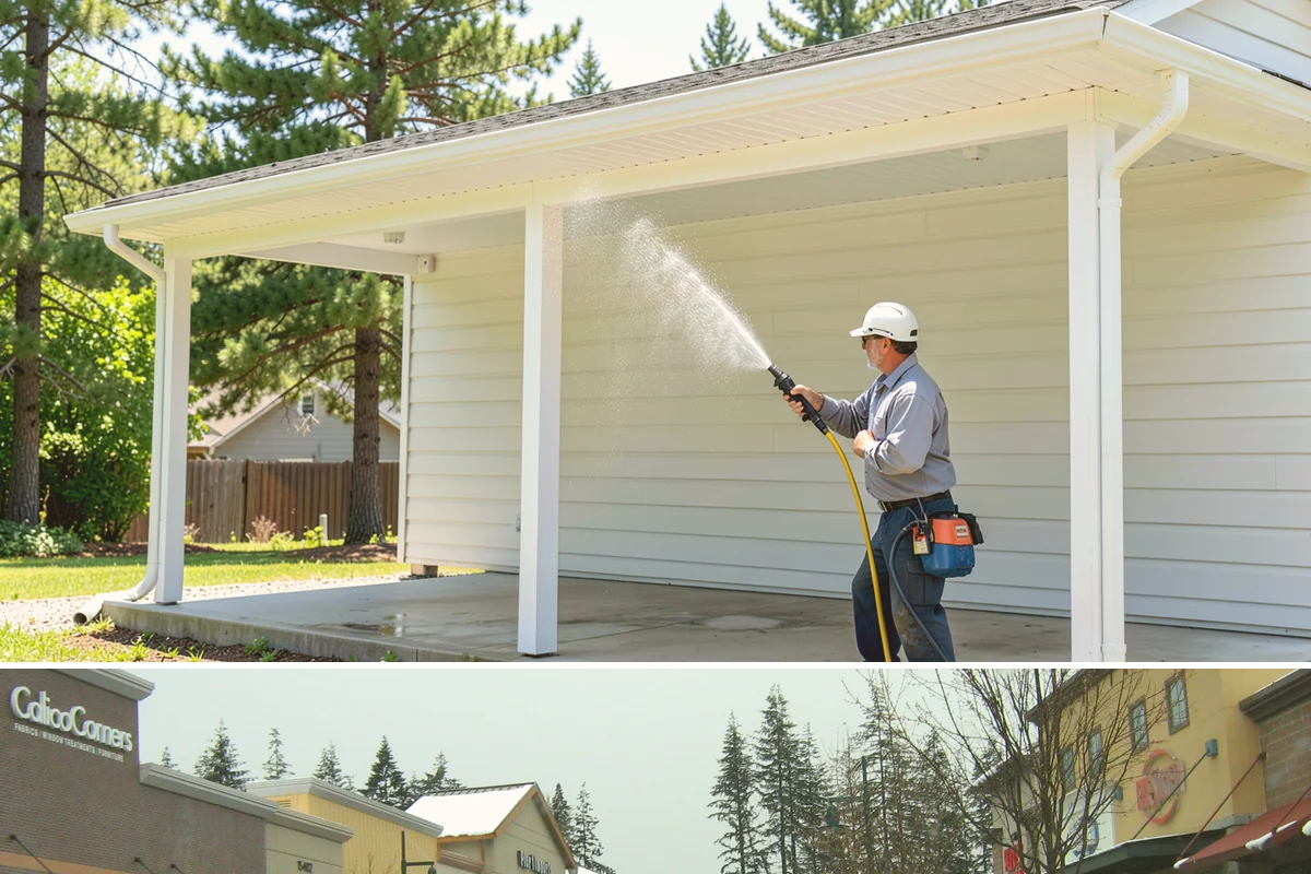 Concrete Driveway Cleaning in Mill Creek, Snohomish County, WA - Clean concrete driveways in dry weather so the surface can dry evenly before sealing or reuse.