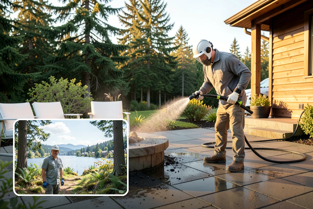 Concrete Driveway Cleaning in Milton, King County, WA - Draws ingrained dirt out of porous concrete pores