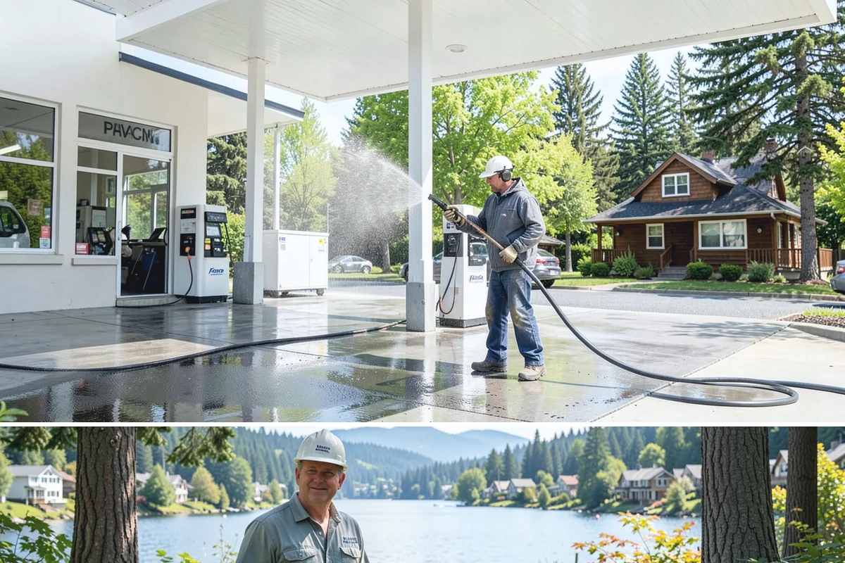 Concrete Driveway Cleaning in Milton, King County, WA - Clean concrete driveways in dry weather so the surface can dry evenly before sealing or reuse.