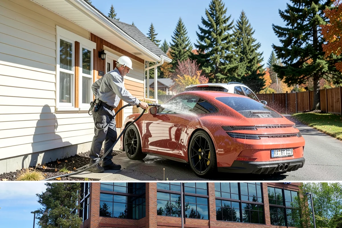Concrete Driveway Cleaning in Mountlake Terrace, Snohomish County, WA - Clean concrete driveways in dry weather so the surface can dry evenly before sealing or reuse.