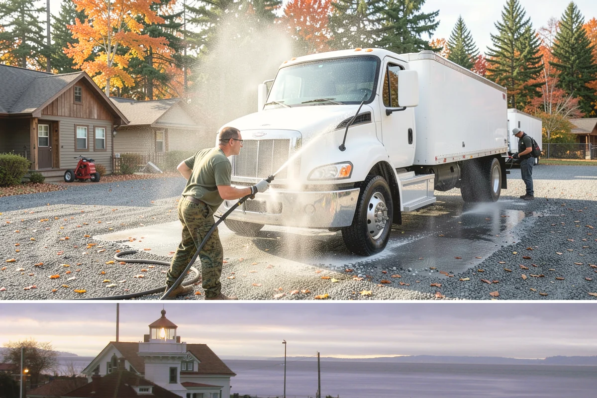 Concrete Driveway Cleaning in Mukilteo, Snohomish County, WA - Clean concrete driveways in dry weather so the surface can dry evenly before sealing or reuse.