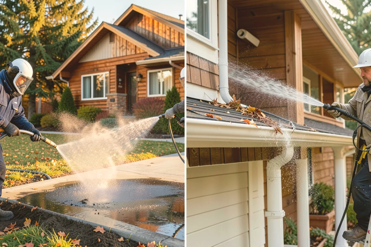 Concrete Driveway Cleaning in Newcastle, King County, WA - Clear the surface and spot-treat stains and growth