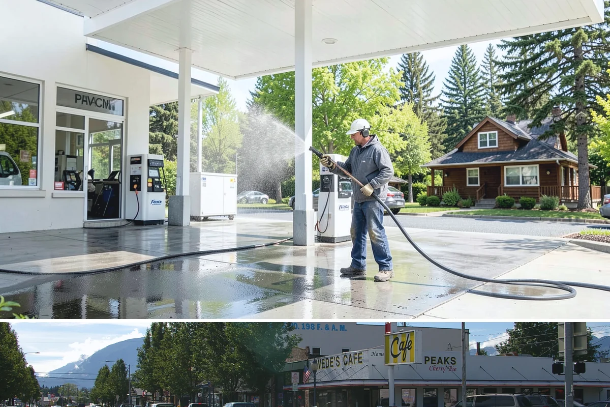 Concrete Driveway Cleaning in North Bend, King County, WA - Clean concrete driveways in dry weather so the surface can dry evenly before sealing or reuse.