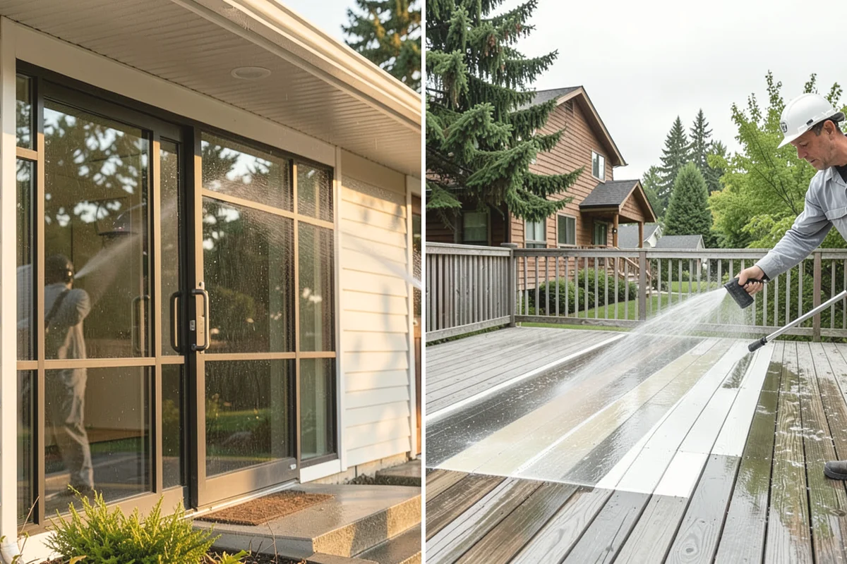 Concrete Driveway Cleaning in Oak Harbor, Island County, WA - Clear the surface and spot-treat stains and growth