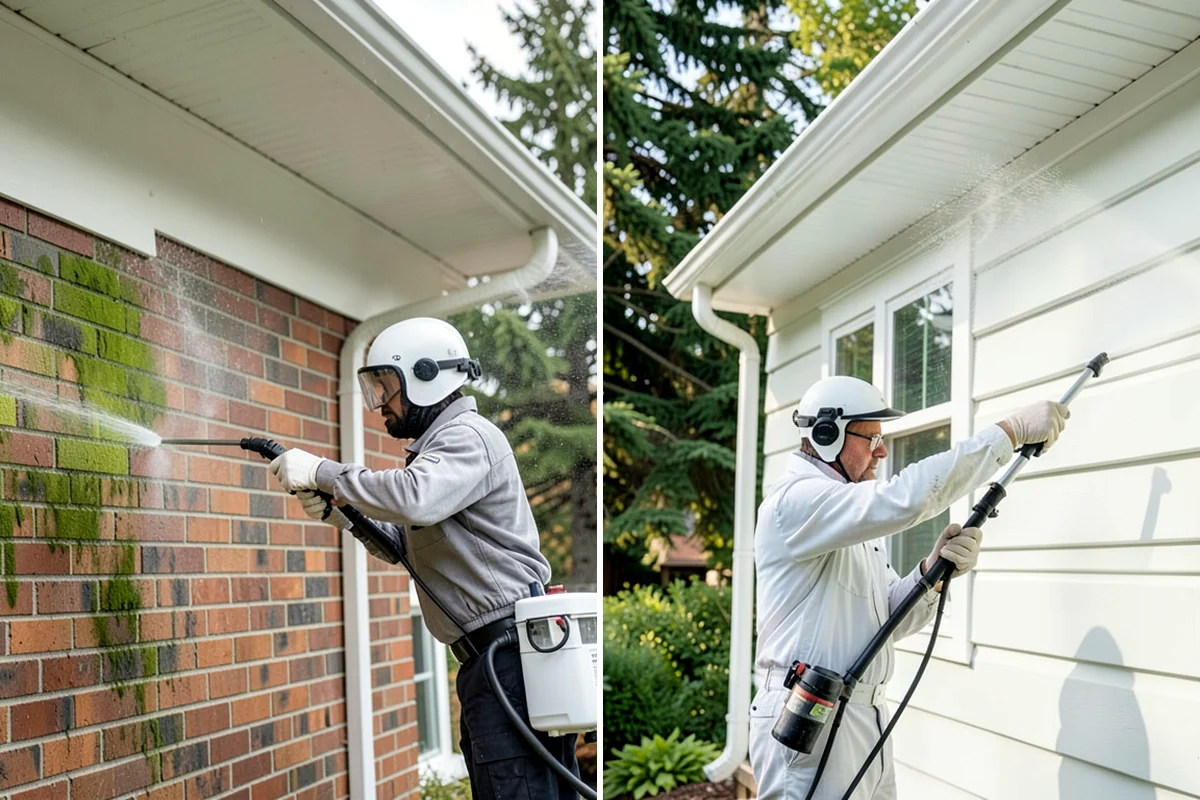 Concrete Driveway Cleaning in Pacific, King County, WA - Clear the surface and spot-treat stains and growth
