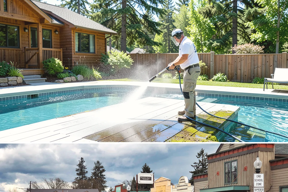 Concrete Driveway Cleaning in Roy, Pierce County, WA - Clean concrete driveways in dry weather so the surface can dry evenly before sealing or reuse.
