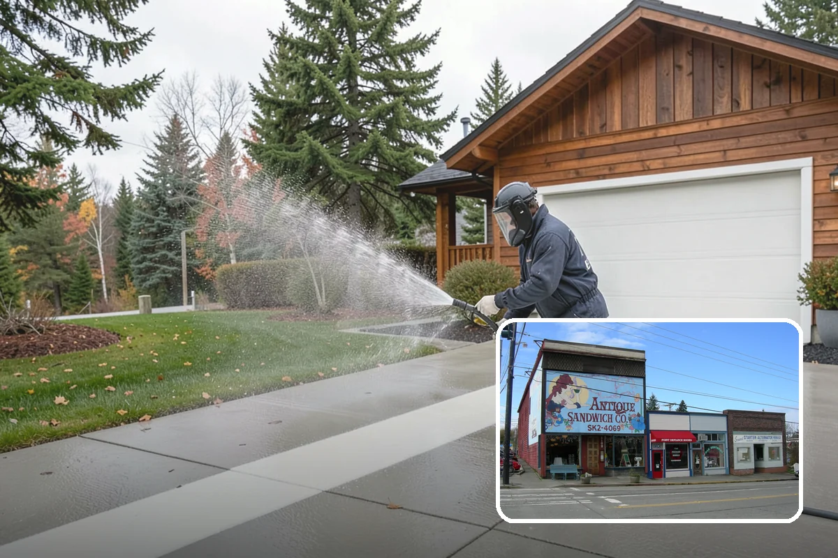 Concrete Driveway Cleaning in Ruston, Pierce County, WA - Draws ingrained dirt out of porous concrete pores