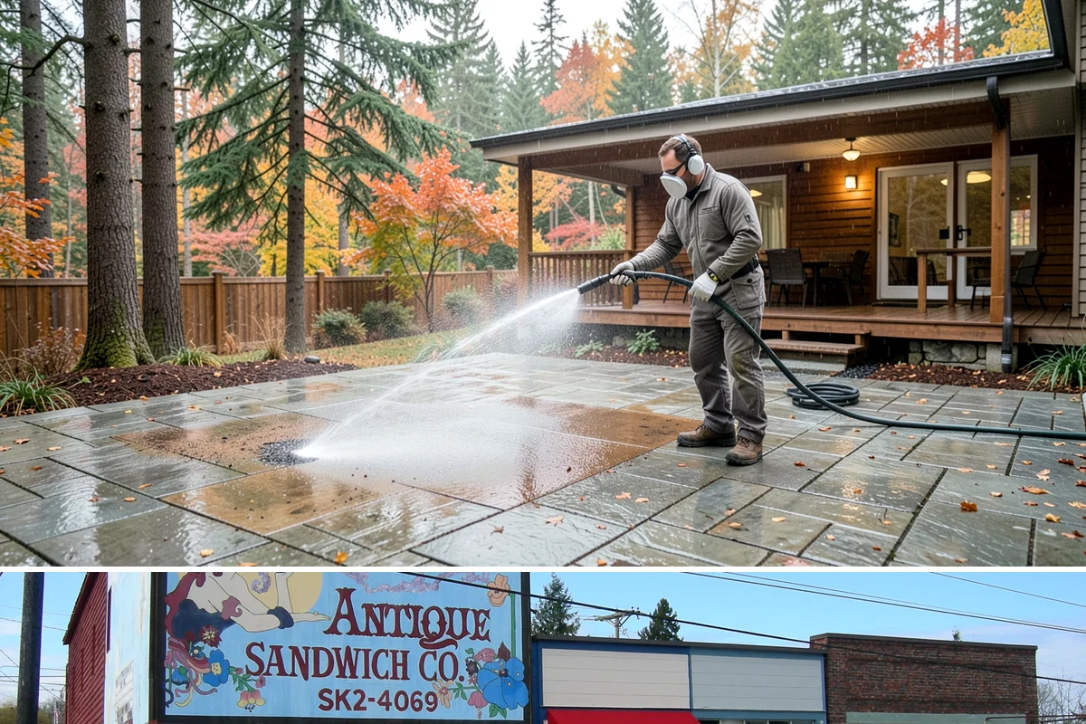 Concrete Driveway Cleaning in Ruston, Pierce County, WA - Clean concrete driveways in dry weather so the surface can dry evenly before sealing or reuse.
