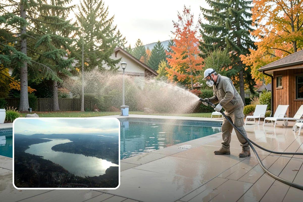 Concrete Driveway Cleaning in Sammamish, King County, WA - Draws ingrained dirt out of porous concrete pores