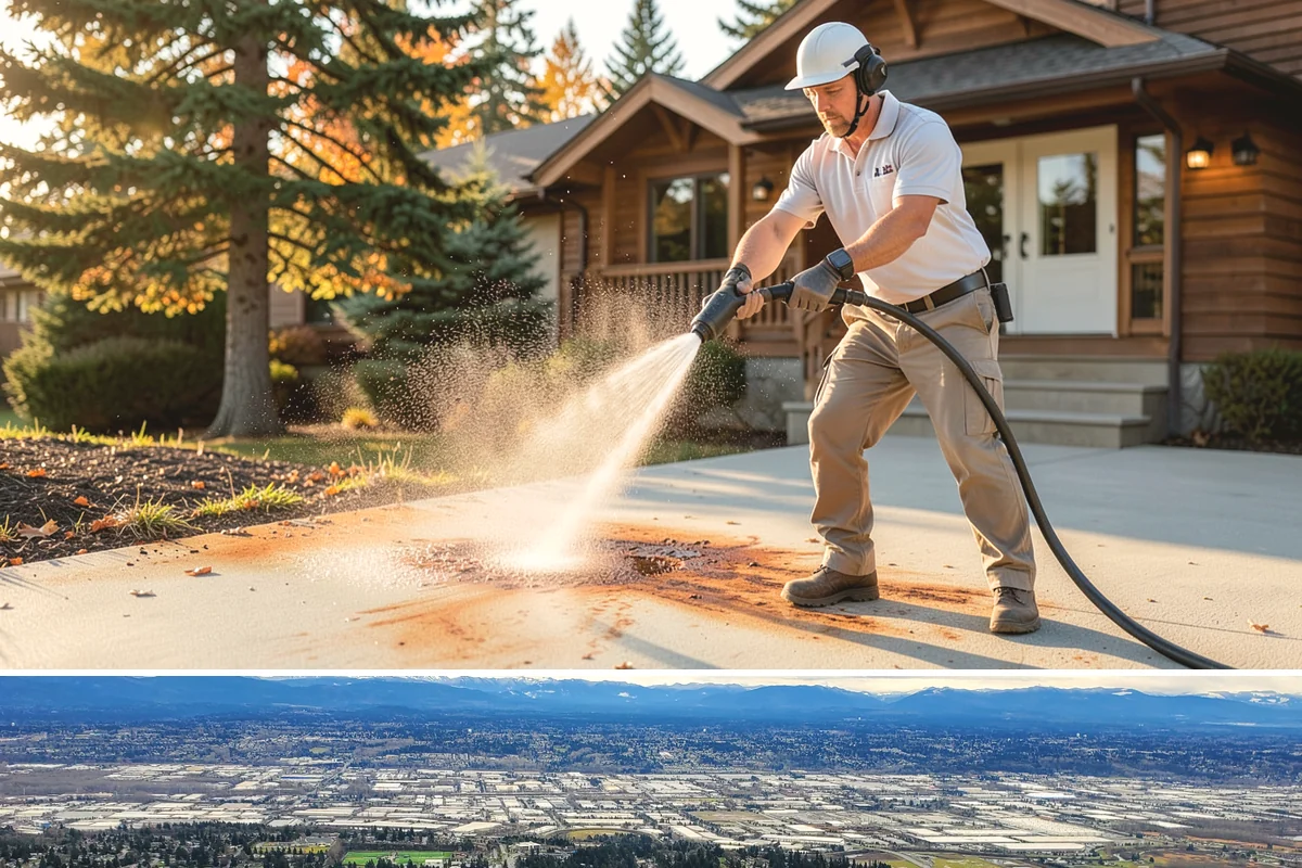 Concrete Driveway Cleaning in SeaTac, King County, WA - Clean concrete driveways in dry weather so the surface can dry evenly before sealing or reuse.