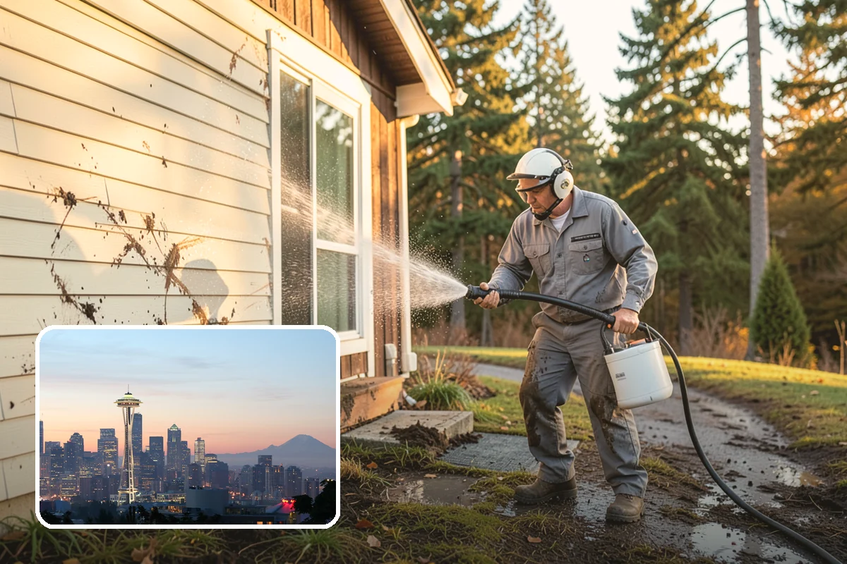 Concrete Driveway Cleaning in Seattle, King County, WA - Draws ingrained dirt out of porous concrete pores
