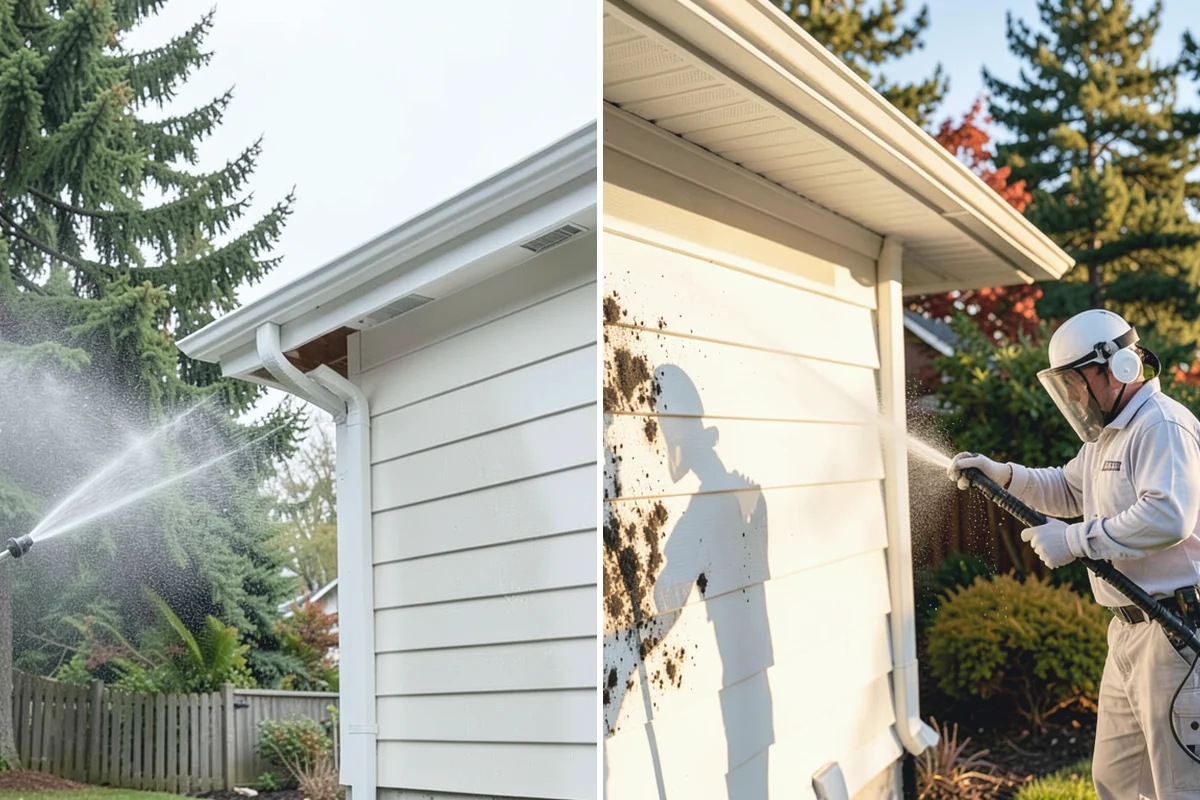 Concrete Driveway Cleaning in South Prairie, Pierce County, WA - Clear the surface and spot-treat stains and growth
