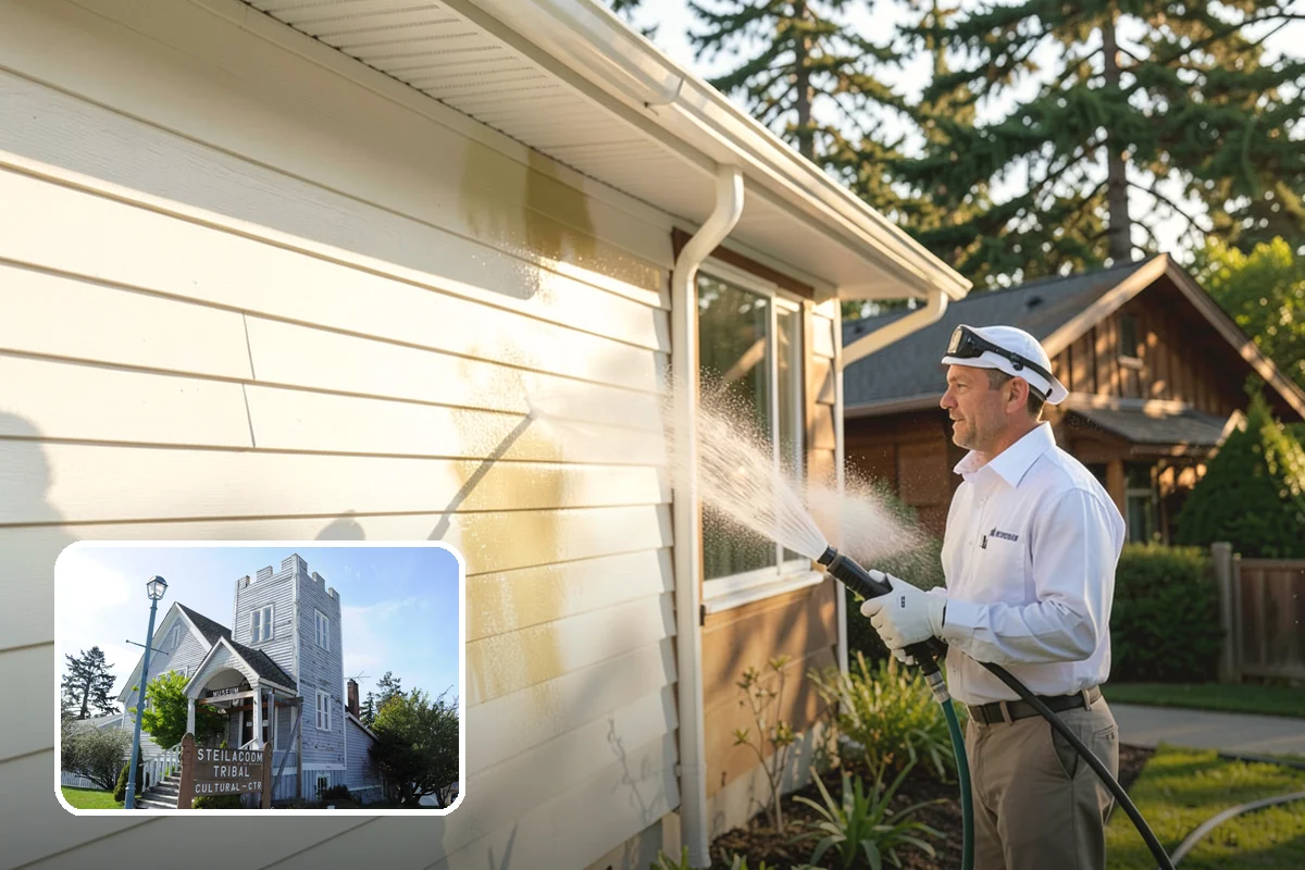 Concrete Driveway Cleaning in Steilacoom, Pierce County, WA - Draws ingrained dirt out of porous concrete pores