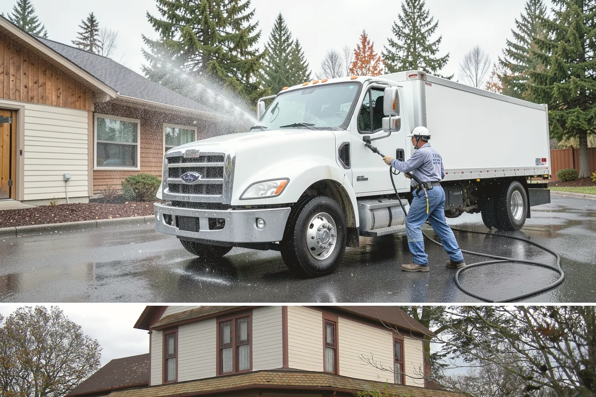 Concrete Driveway Cleaning in Sumner, Pierce County, WA - Clean concrete driveways in dry weather so the surface can dry evenly before sealing or reuse.