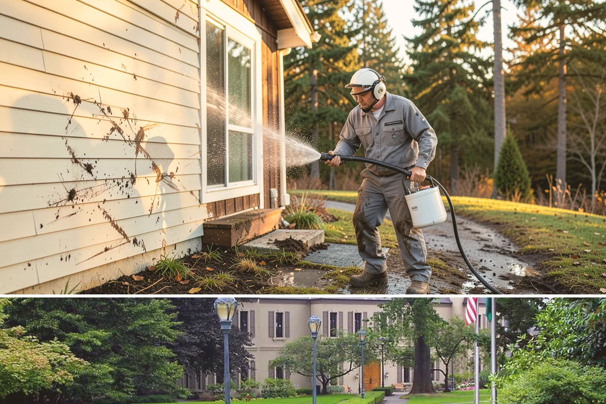 Concrete Driveway Cleaning in Woodinville, King County, WA - Clean concrete driveways in dry weather so the surface can dry evenly before sealing or reuse.