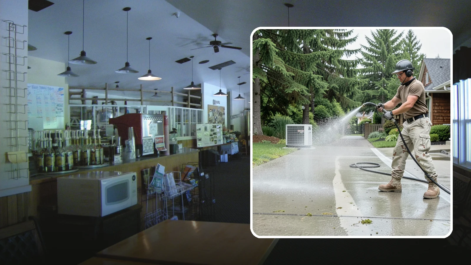 Concrete Pad Cleaning in Black Diamond, King County, WA - Refresh AC pads, shed pads, and utility slabs that collect moss and debris in the damp Northwest climate.