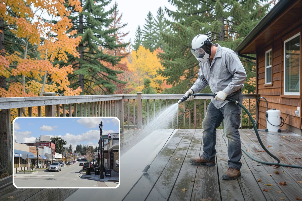 Concrete Pad Cleaning in Bothell, King County, WA - Clears moss from low, shaded utility slabs