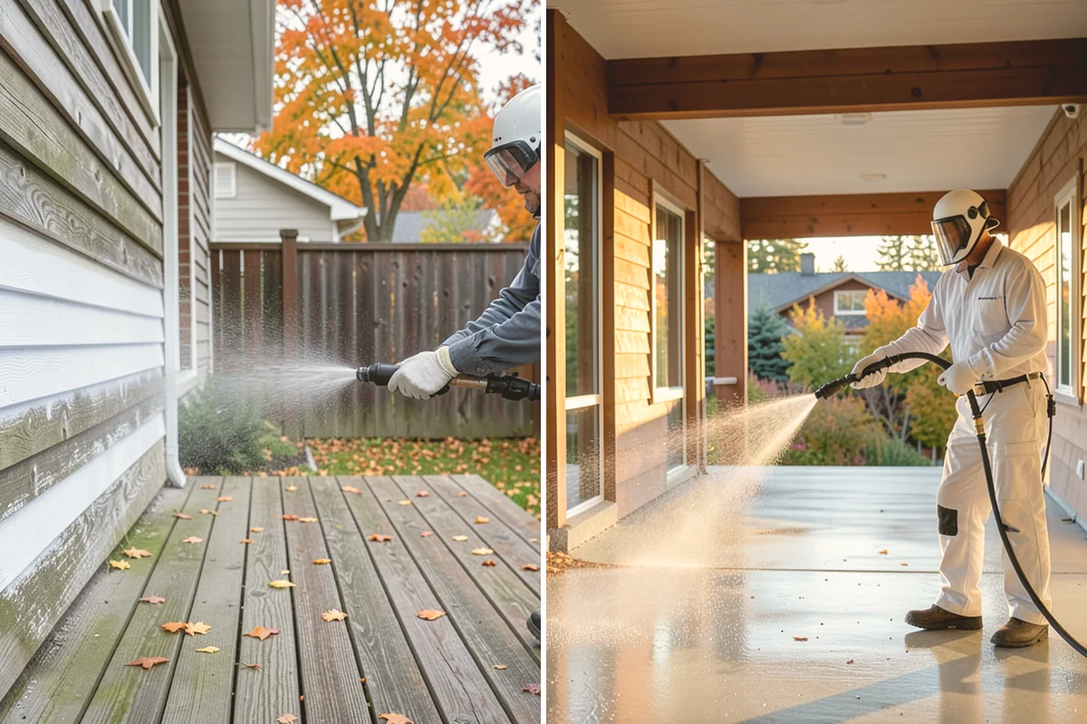 Concrete Pad Cleaning in Brier, Snohomish County, WA - Clear loose debris from and around the pad
