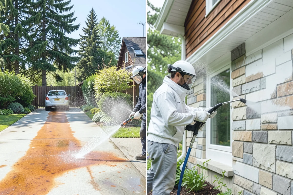 Concrete Pad Cleaning in Buckley, Pierce County, WA - Clear loose debris from and around the pad