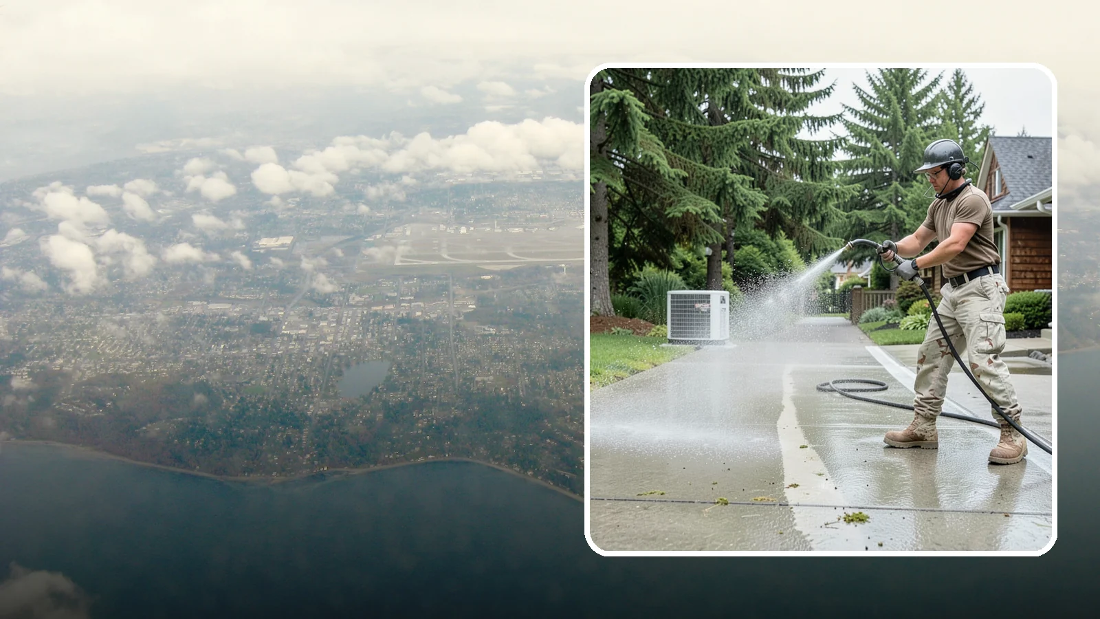 Concrete Pad Cleaning in Burien, King County, WA - Refresh AC pads, shed pads, and utility slabs that collect moss and debris in the damp Northwest climate.