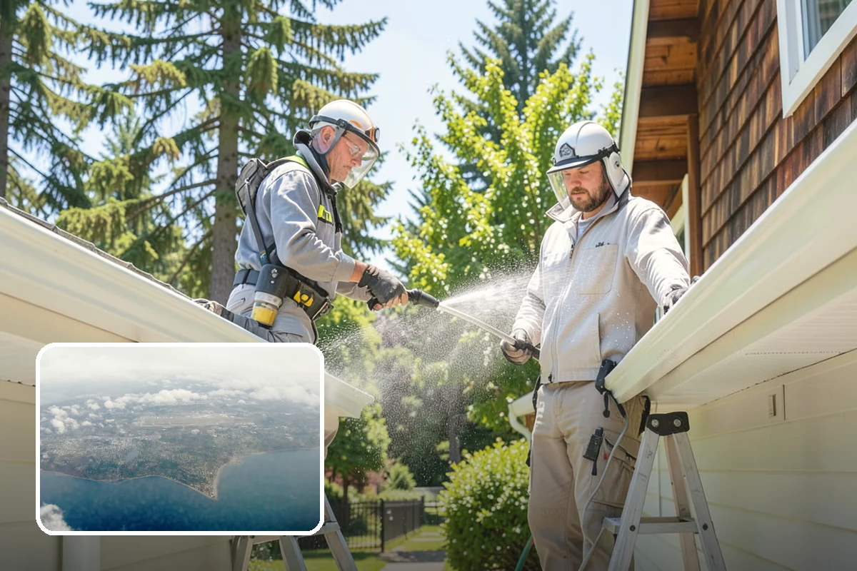 Concrete Pad Cleaning in Burien, King County, WA - Clears moss from low, shaded utility slabs