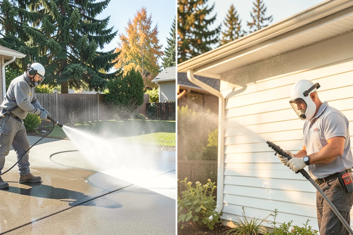 Concrete Pad Cleaning in Burien, King County, WA - Clear loose debris from and around the pad