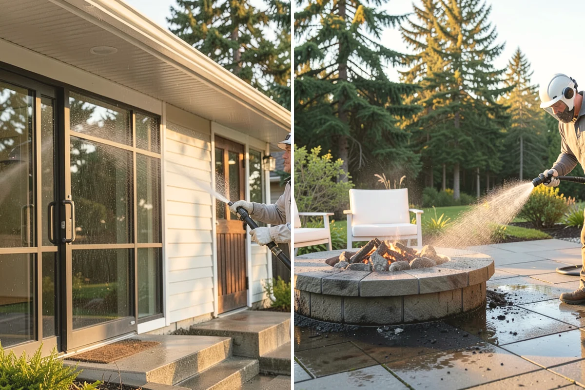 Concrete Pad Cleaning in Burlington, Skagit County, WA - Clear loose debris from and around the pad