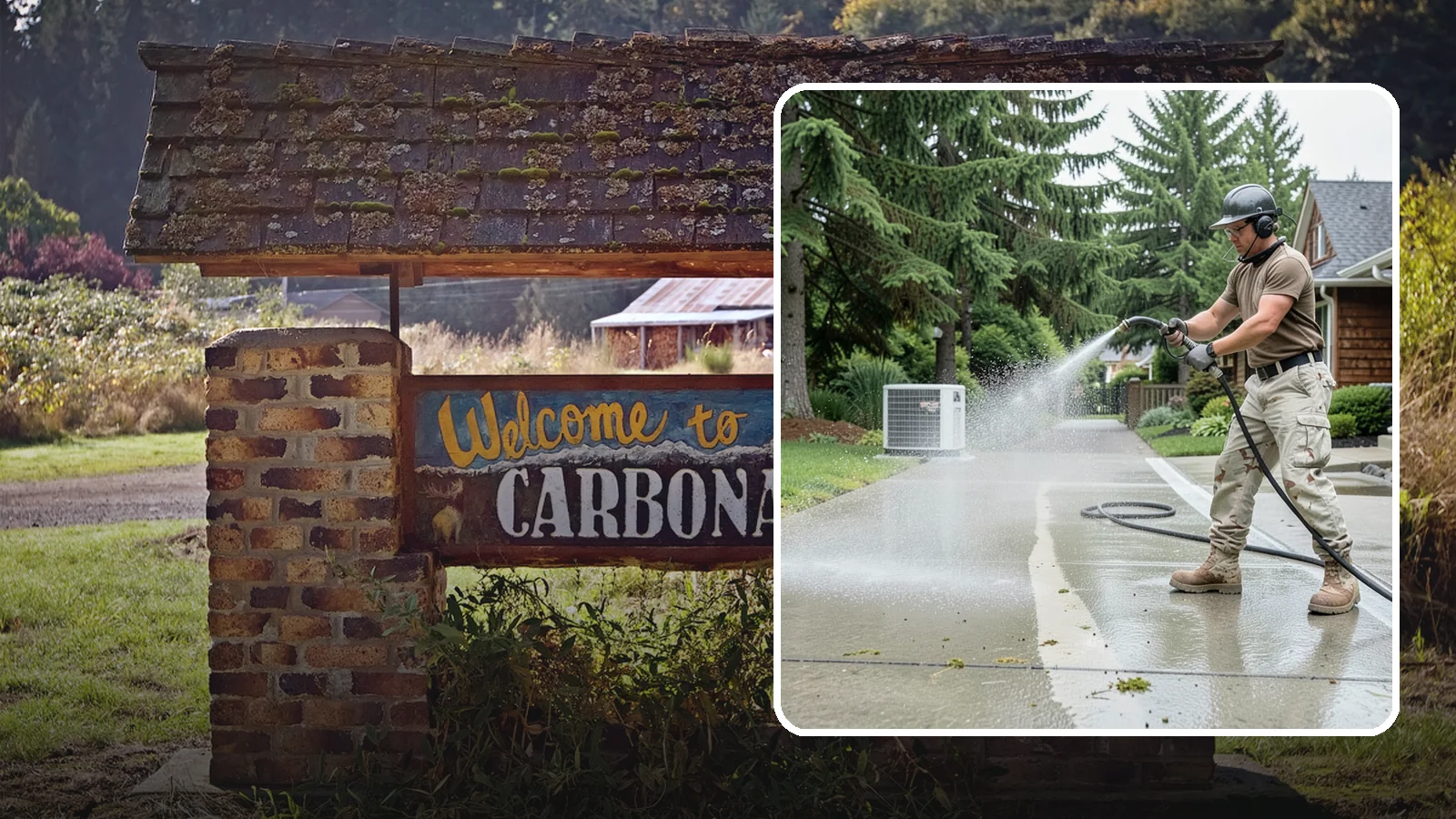 Concrete Pad Cleaning in Carbonado, Pierce County, WA - Refresh AC pads, shed pads, and utility slabs that collect moss and debris in the damp Northwest climate.