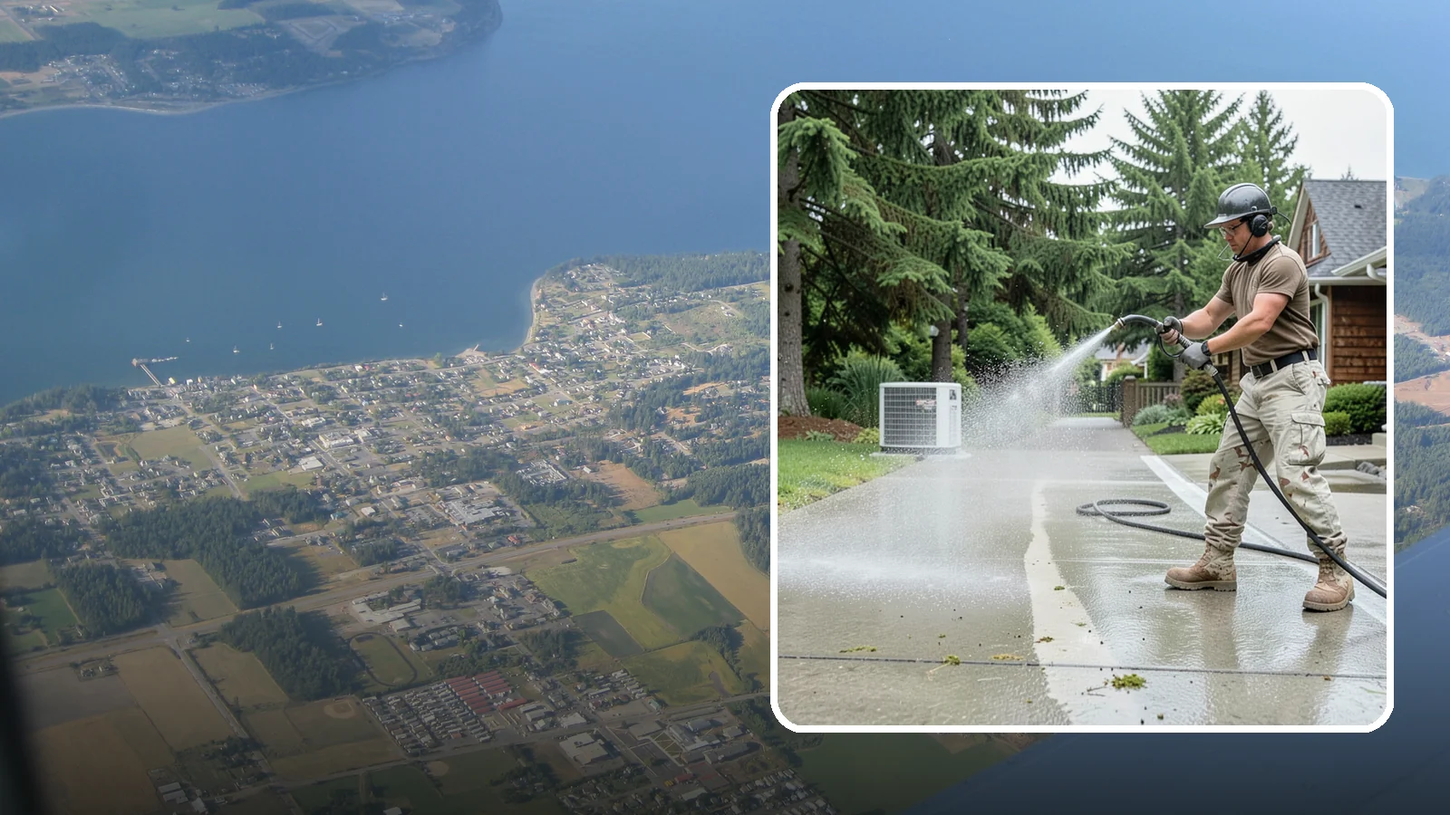Concrete Pad Cleaning in Coupeville, Island County, WA - Refresh AC pads, shed pads, and utility slabs that collect moss and debris in the damp Northwest climate.