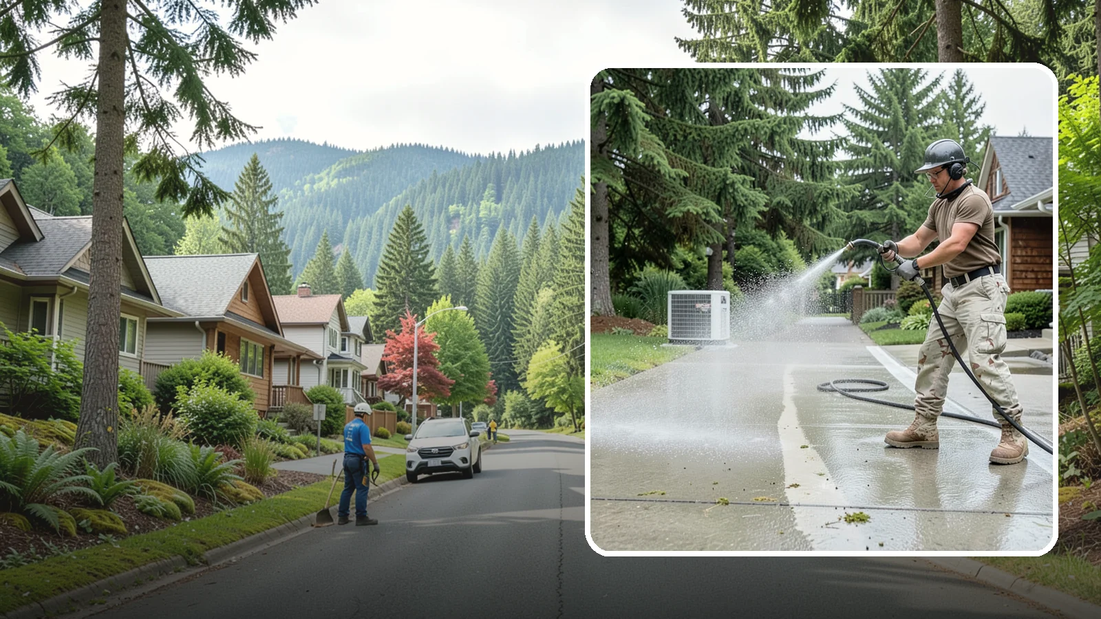 Concrete Pad Cleaning in Darrington, Snohomish County, WA - Refresh AC pads, shed pads, and utility slabs that collect moss and debris in the damp Northwest climate.