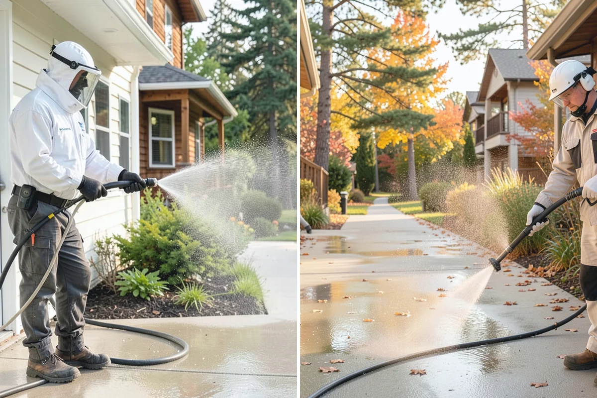 Concrete Pad Cleaning in Darrington, Snohomish County, WA - Clear loose debris from and around the pad