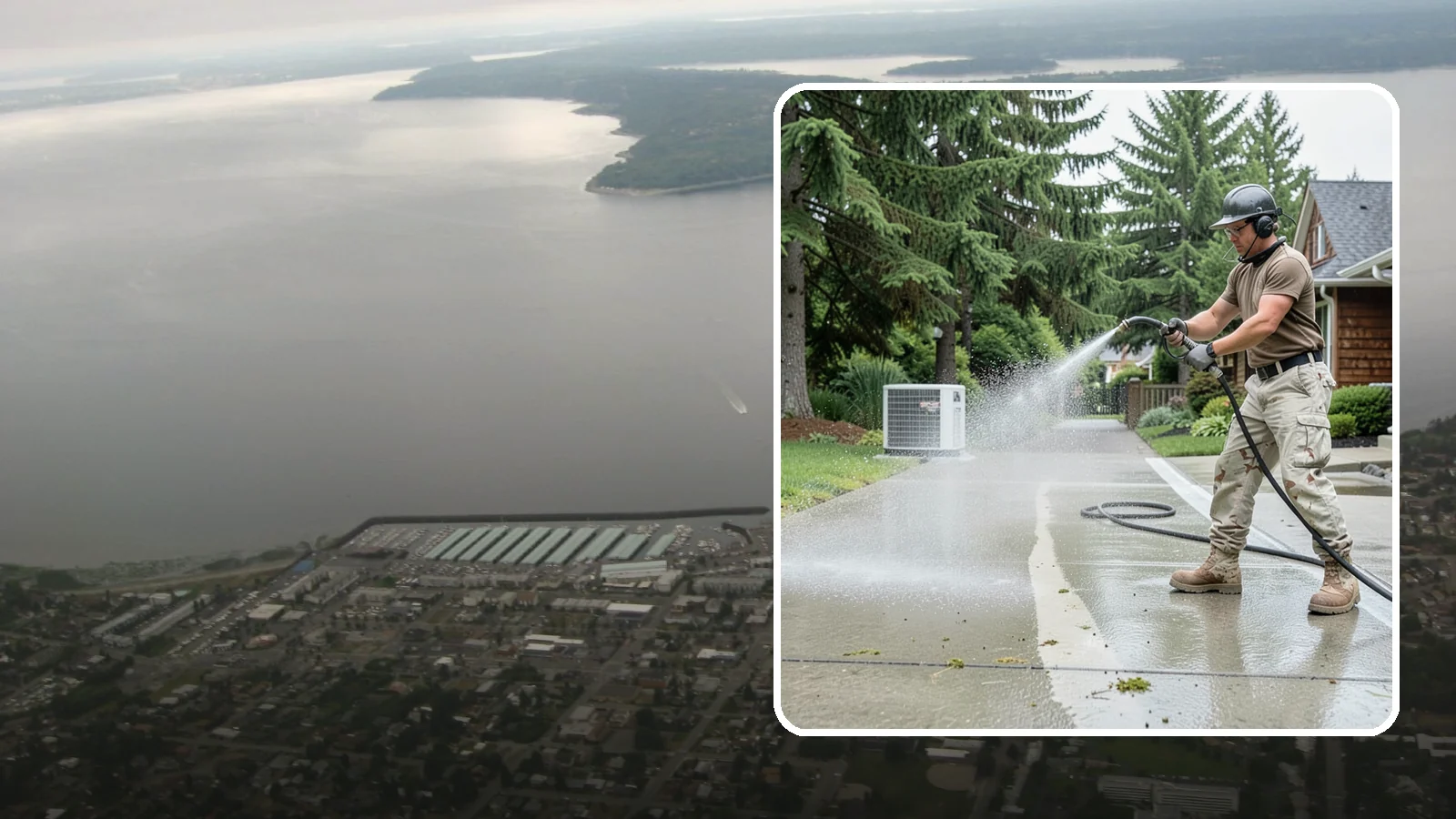 Concrete Pad Cleaning in Des Moines, King County, WA - Refresh AC pads, shed pads, and utility slabs that collect moss and debris in the damp Northwest climate.