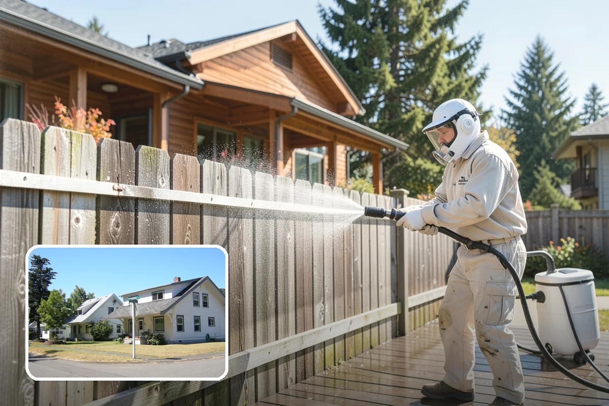 Concrete Pad Cleaning in DuPont, Pierce County, WA - Clears moss from low, shaded utility slabs