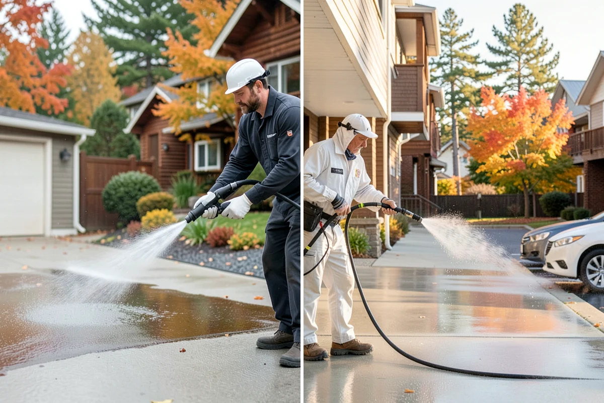 Concrete Pad Cleaning in DuPont, Pierce County, WA - Clear loose debris from and around the pad