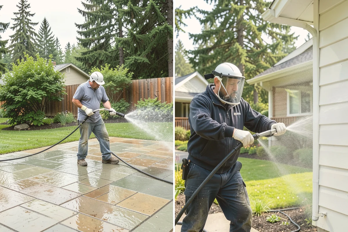 Concrete Pad Cleaning in Eatonville, Pierce County, WA - Clear loose debris from and around the pad