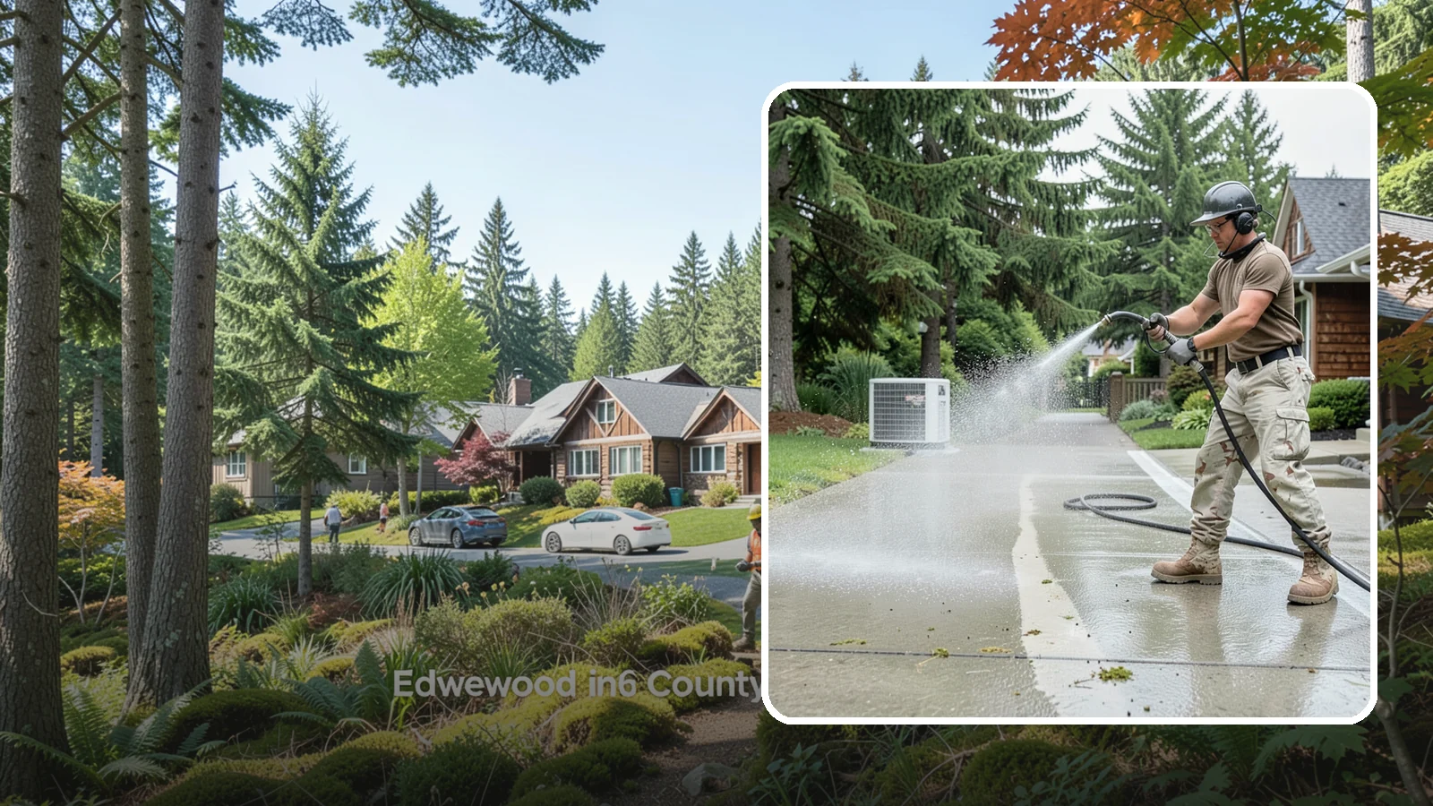 Concrete Pad Cleaning in Edgewood, Pierce County, WA - Refresh AC pads, shed pads, and utility slabs that collect moss and debris in the damp Northwest climate.