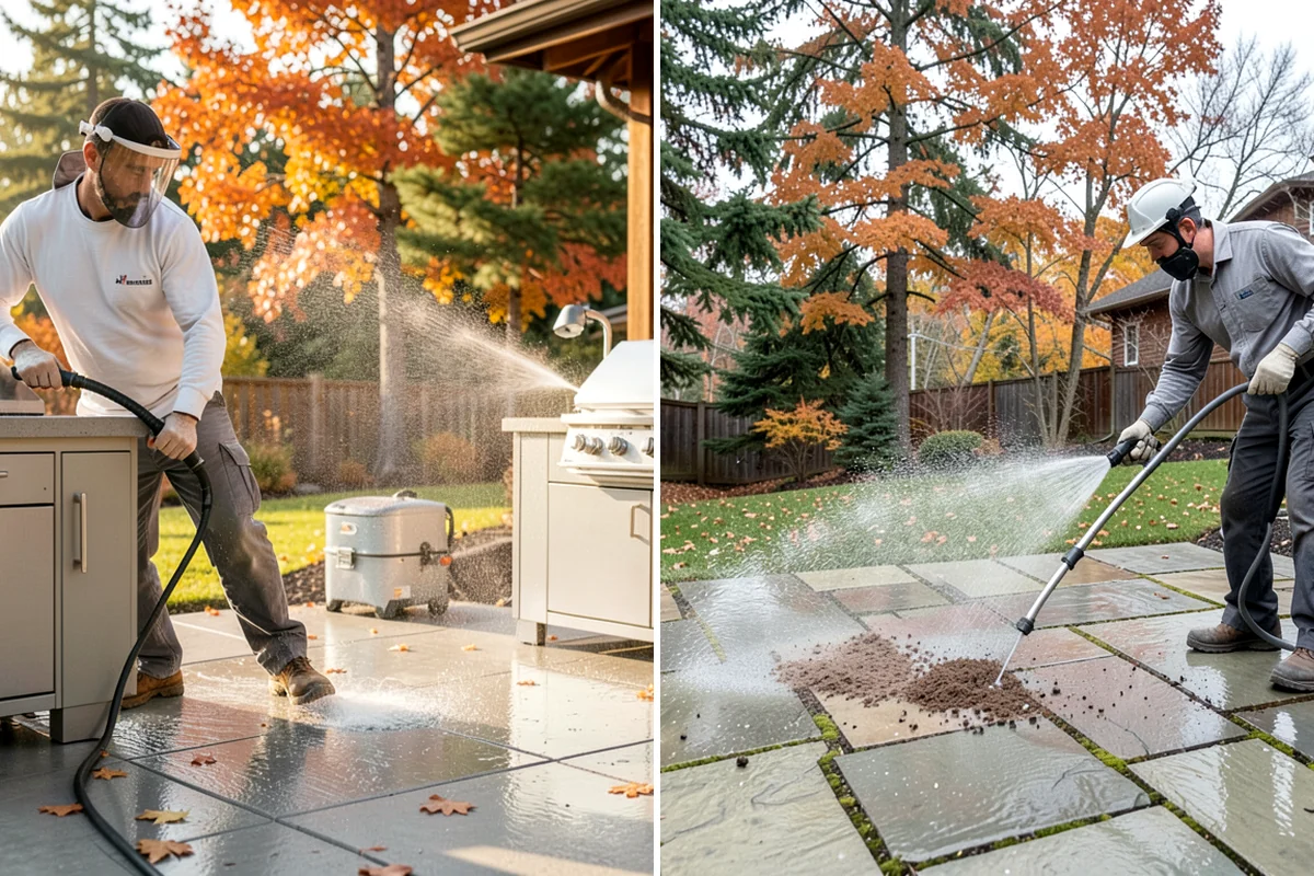 Concrete Pad Cleaning in Everett, Snohomish County, WA - Clear loose debris from and around the pad