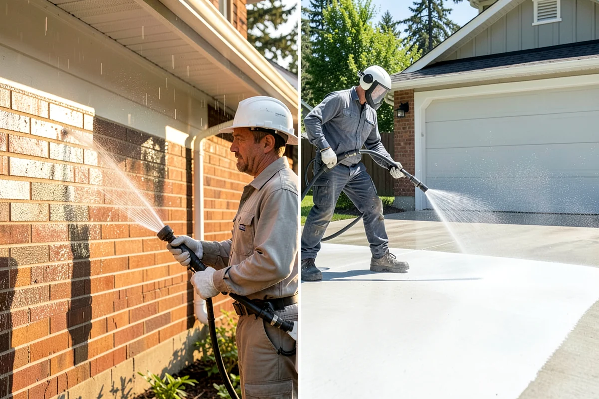 Concrete Pad Cleaning in Federal Way, King County, WA - Clear loose debris from and around the pad