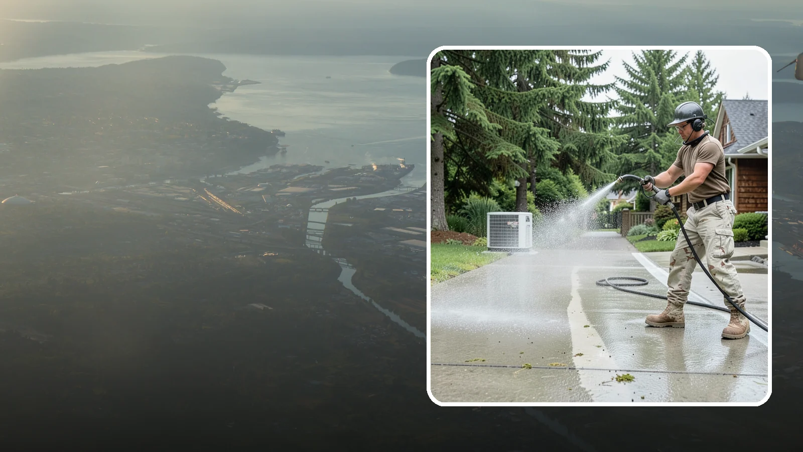 Concrete Pad Cleaning in Fife, Pierce County, WA - Refresh AC pads, shed pads, and utility slabs that collect moss and debris in the damp Northwest climate.