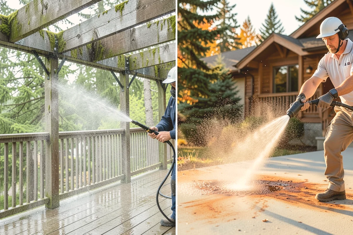 Concrete Pad Cleaning in Fife, Pierce County, WA - Clear loose debris from and around the pad