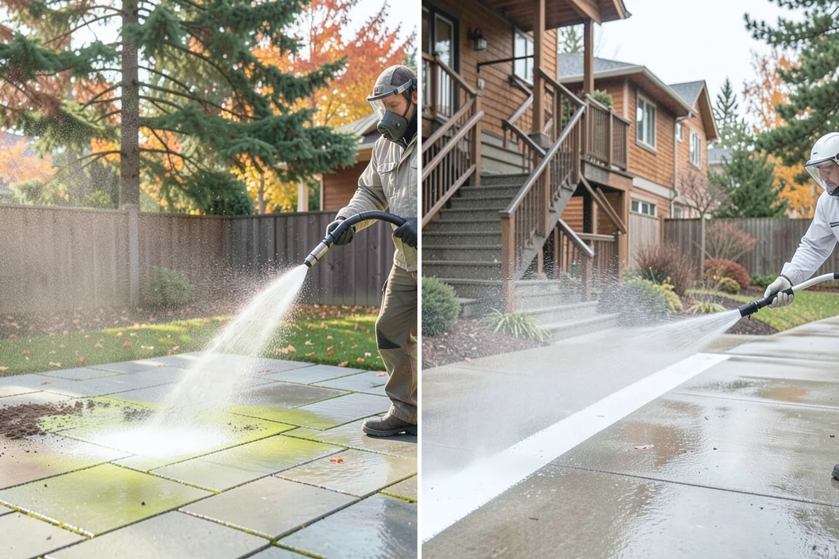 Concrete Pad Cleaning in Granite Falls, Snohomish County, WA - Clear loose debris from and around the pad