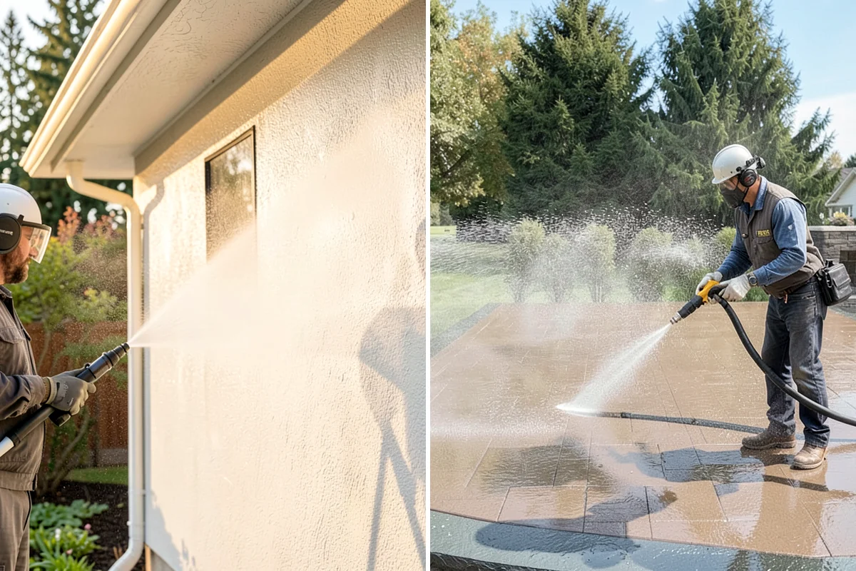 Concrete Pad Cleaning in Hunts Point, King County, WA - Clear loose debris from and around the pad